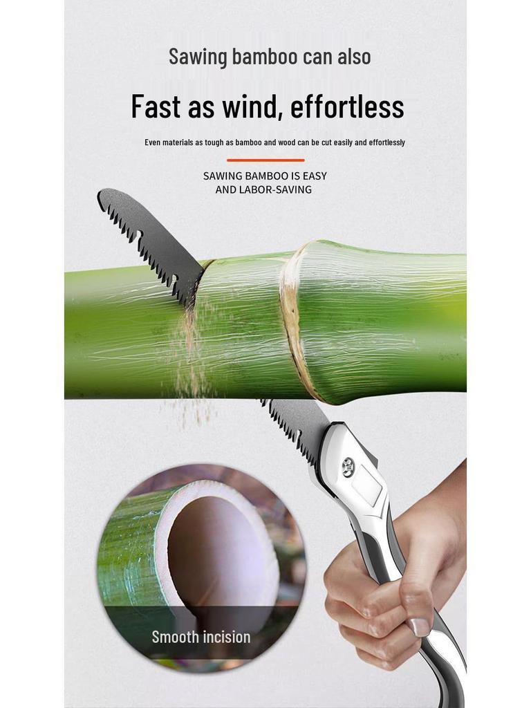 Folding Manganese Steel Hand Saw for Woodworking, Tree Cutting, and Gardening