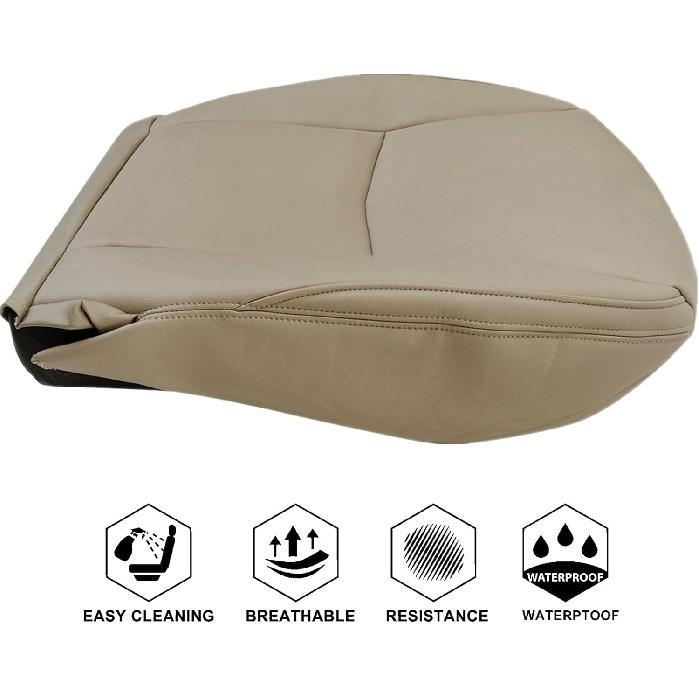 NLQR Front Passenger Side Bottom Seat Cover Tan Replacement Microfiber Leather Compatible with Lexus GX470 2003 2004 2005 2006 2007 2008 2009