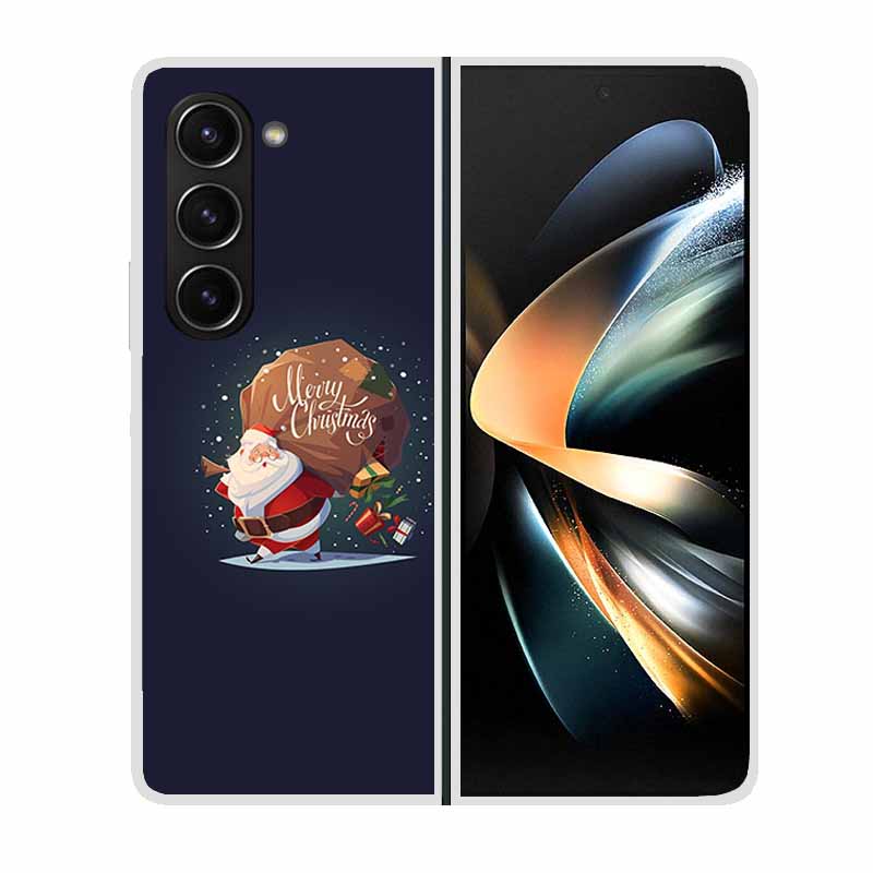 Christmas Cover For Samsung Galaxy Z Fold 5 5G Cases ZFold3 4 2 Clear Plastic Hard Back Cases For Samsung Z Fold 3 Phone Covers