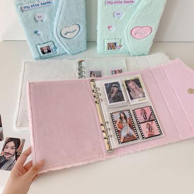Kreslený plyšový A5 Kpop pořadač Držák na fotokarty Idolové fotoalbum Fotokarty Sběratelská kniha Kawaii Školní potřeby Fotoalba