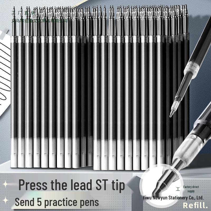 Quick-Dry 0.5mm Black Gel Pen Refill, Universal Needle Tip, Push-Action, Signing Replacement Core