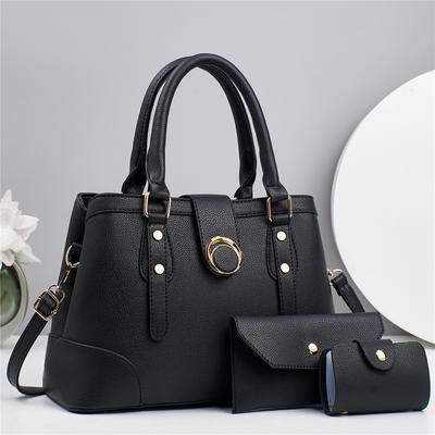 2026 New Women's Solid Color Three-piece Fashion Atmospheric Shoulder Bag Large Capacity Crossbody Women's Bag Straight Hair