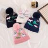 Children's Cute Dinosaur Fleece-Lined Knitted Wool Hat for Autumn & Winter