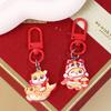 Cute Spring Festival Horse Keychain Lucky Wealth 2026  Year Pendant Chinese Style Resin Horse Key Ring Bag Pendant