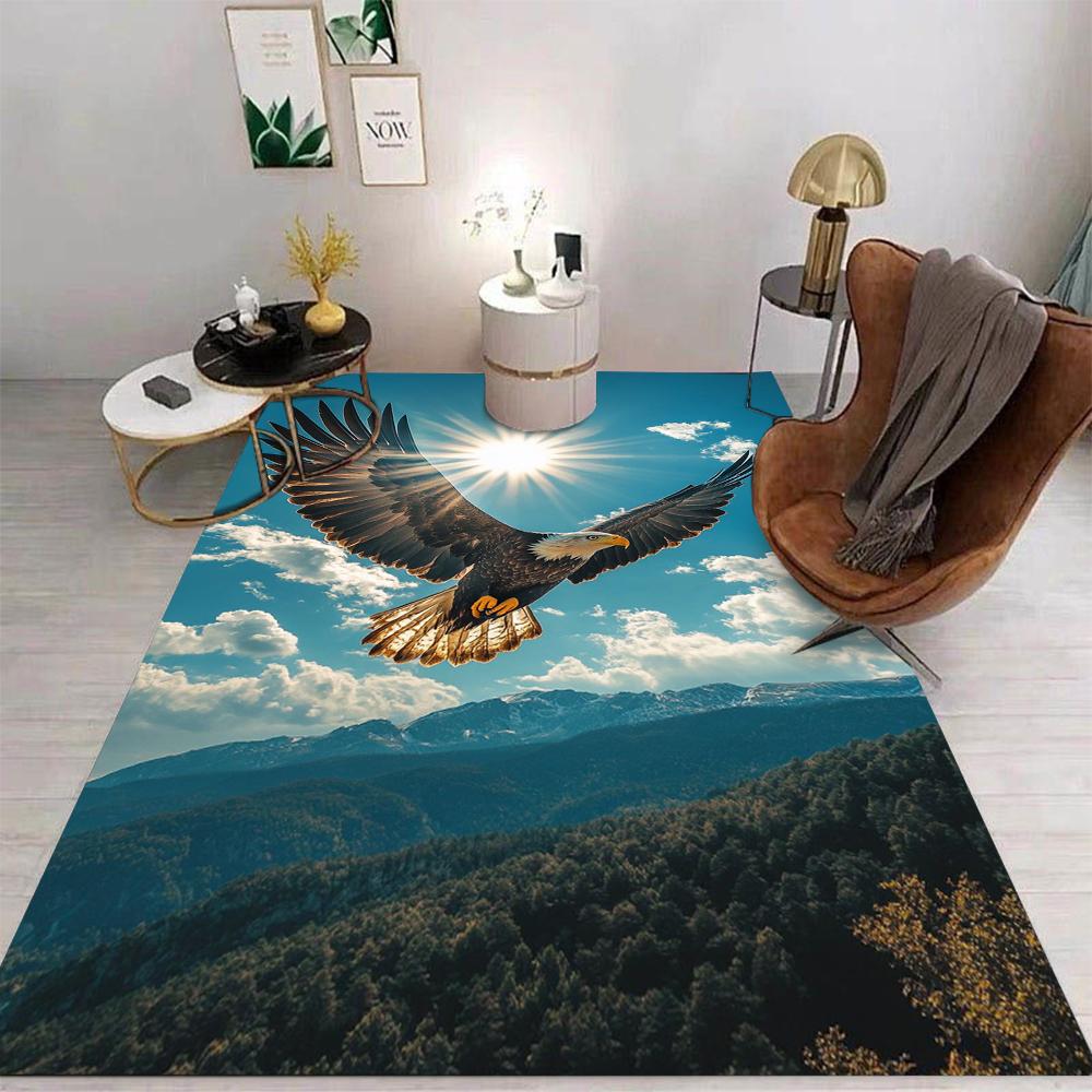Cartoon Eagle Area Rug Non-Slip Washable Mat for Living Room Bedroom Kitchen Sofa Table Balcony Floor Carpet Home Decor