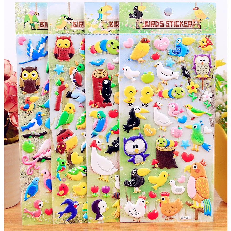 Insect & Dragonfly 3D Sponge Stickers: Educational Cartoon Bubble Stickers for Kids