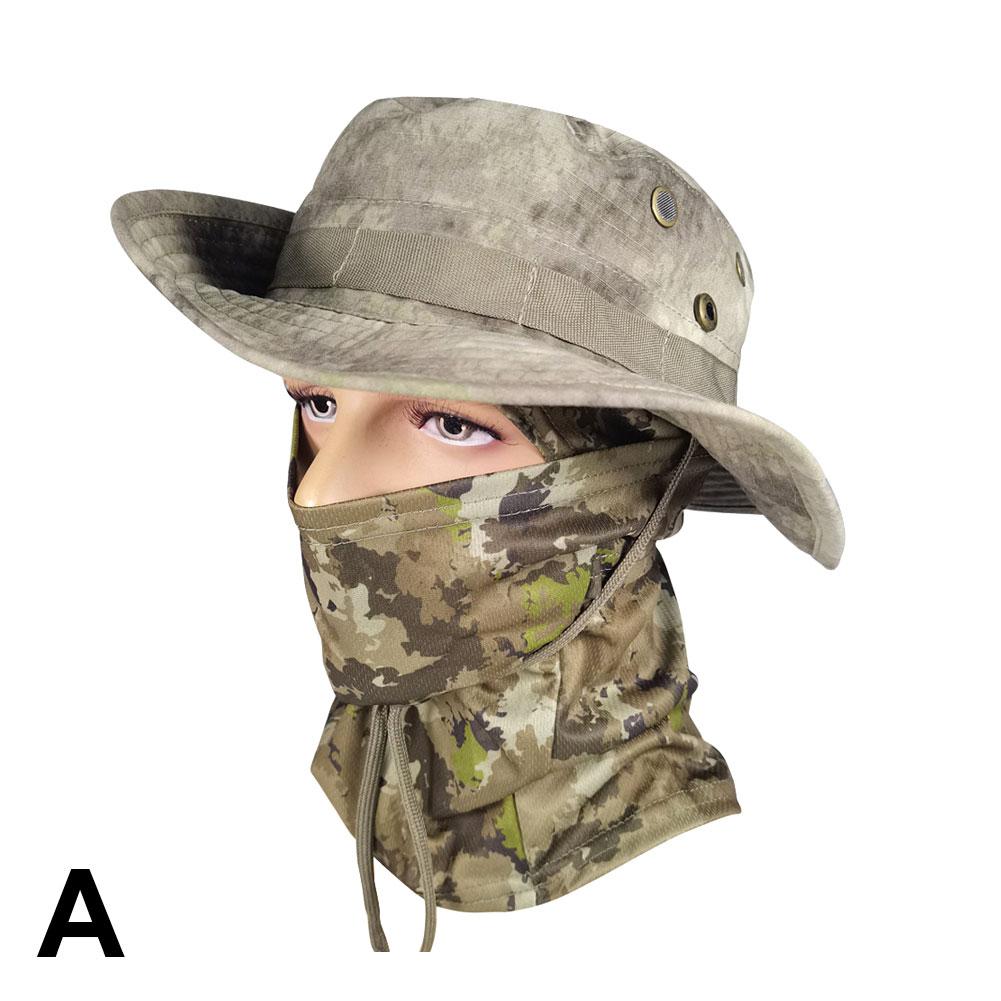 1Pcs Sun Cap Fishing Hat Outdoor Full Face Cover Summer Anti UV Hiking Hat With Mask Mountaineering Fisherman's Hat Women Men