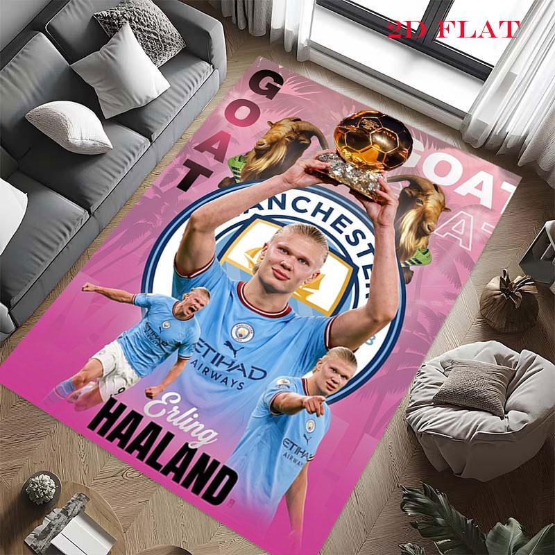 Erling Haaland Player Carpet Rug for Living Room Bedroom Home Sofa Decoration,Kids Play Nonslip Floor Mat