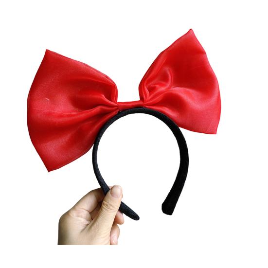 

Women Headband Non-Slip Satin Hairband with Large 3D Bow Design Party Wear Birthday Photo Prop Accessories