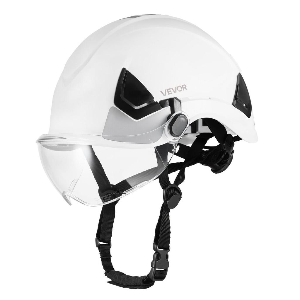 Industrial Safety Helmet, ANSI/ISEA Z89.1 Approved ABS Hard Hat with Visor & 6-Point Ratchet Suspension, Adjustable Vented Hardhat for Men & Women,