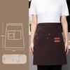 Waterproof Staff Apron Short Waiter Uniform Kitchen Half Apron  Coffee Shop Hotel Chef