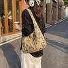 Canvas Tote Bag with Butterfly Print and Long Shoulder Strap for Women Daily Use