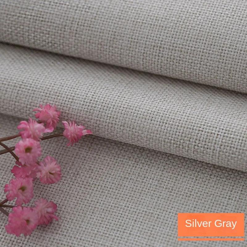 Thickened Cotton Linen Fabric Plain Weave Bamboo By The Meter for Sofa Bags Tablecloths Curtains DIY Sewing Cloth Wearable Black