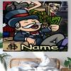 Personalized Mr. Monopoly Background Tapestry,Custom Name Birthday Party,Multifunctional Wall Decoration for Home Decor,Various Occasions