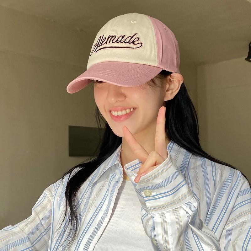 Vintageinspired Baseball Pink Cap For Women Stylish Letter Design Breathable Sun Hat Protection