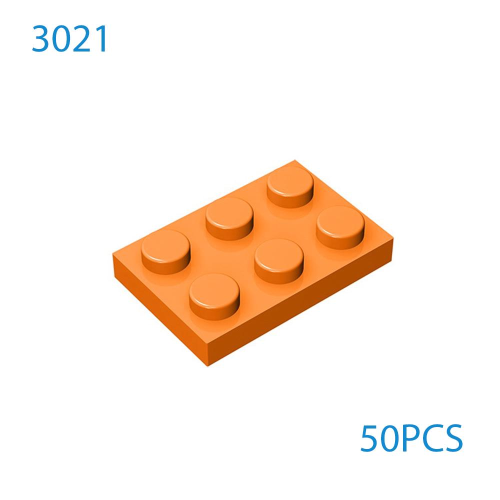50pcs DIY MOC Building Blocks Thin Figures Bricks 2x3 Dots 12Color Educational Compatible 3021 Toys for Children Christmas gift