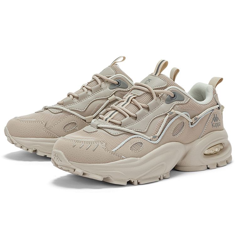 Kappa Fabric Synthetic Leather Classic Comfortable Shock Absorbing Non-Slip Wear-Resistant Low-Top Dad Shoes Unisex sneaker Silver-Gray K0CY5MC53-1116