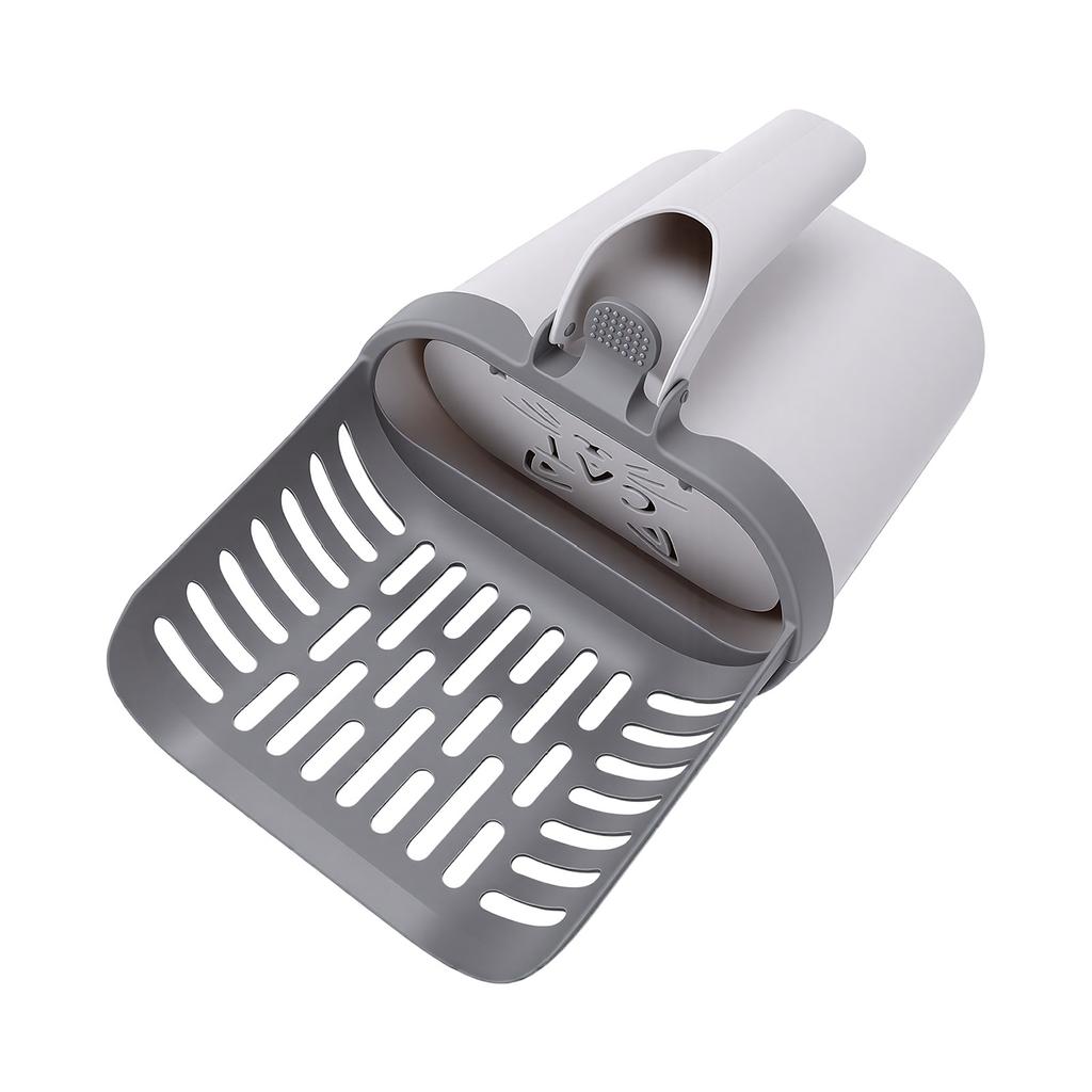 Large Cat Litter Scooper with Holder and 4 Rolls Bags 2 in 1 One Handed Operation for Kittens Cat Litter Scoop Large
