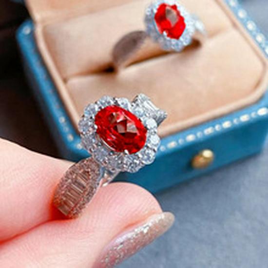 Simple Temperament Open Ring with Sky Blue Topaz and Diamonds - Hot Selling Trendy Piece