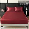 Ice Silk Color Ding Bed Sheet Solid Color Cool Silk Mattress Protective Cover Anti Slip Bed Cover Dust Cover
