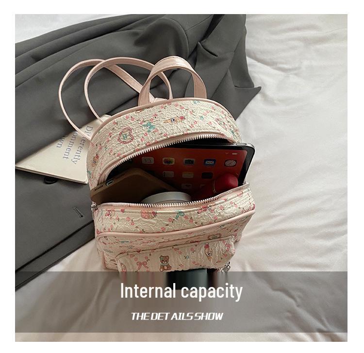 2025 New Cartoon Bear Print Backpack - Cute, Casual, and Stylish for Students