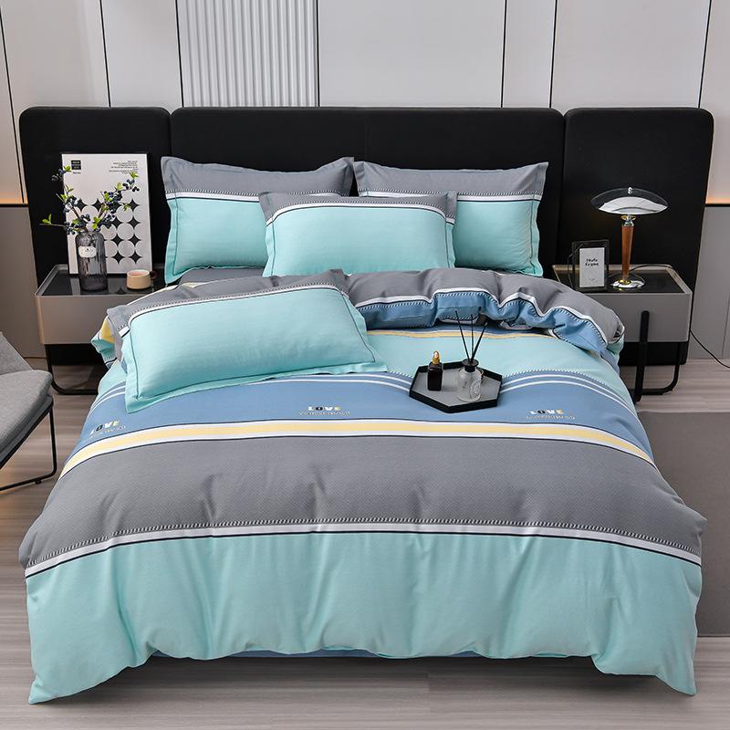 Thickened Cotton Four-piece Set, Pure Cotton Bed Sheet Quilt Cover, Dormitory Three-piece Set, Bedding