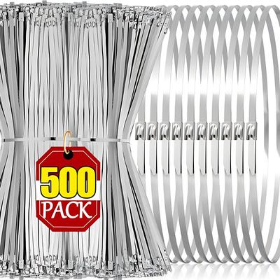 Stainless Steel Cable Ties Silver Metal Zip Ties Strap for Exhaust Wrap Home Heavy Duty Self-locking Fastening Ring Wholesale