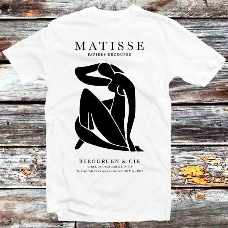

Henri Matisse Nude Paper Decoupes Art Black T Shirt B1246 4XL
