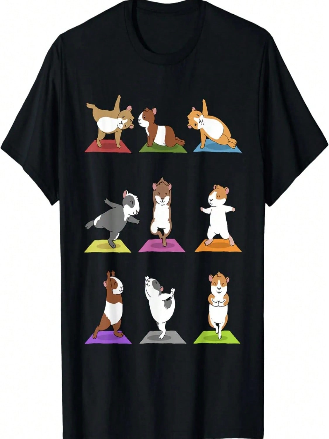 Guinea Pig T-Shirt Funny Guinea Pigs In Yoga Poses Tee S