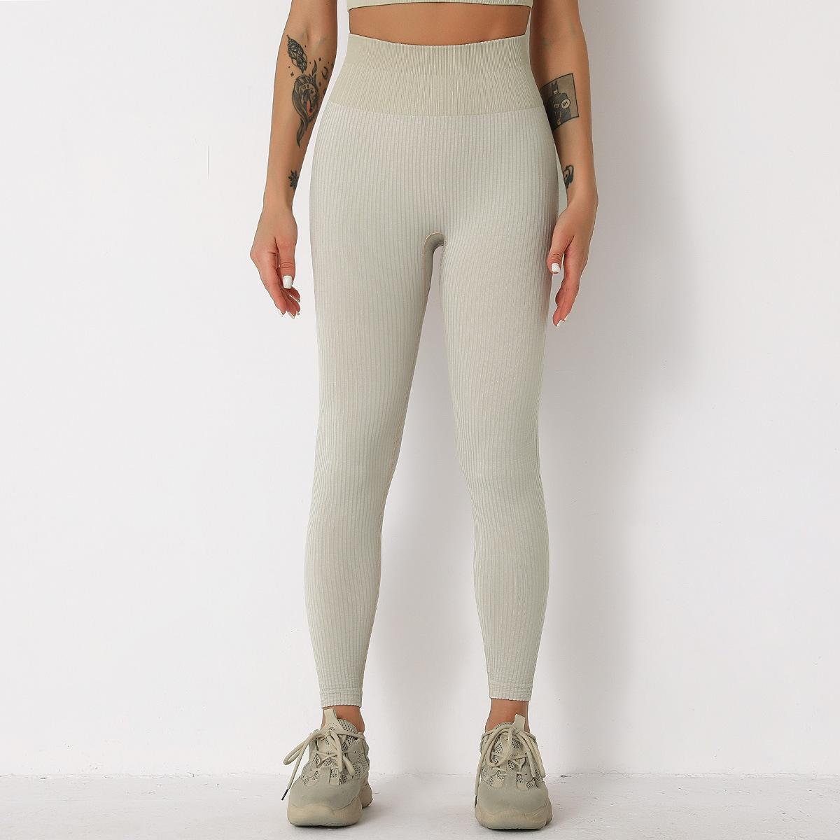 

Бесшовные однотонные брюки для йоги, женские беговые фитнес-спортивные колготки с высокой талией, брюки с высокой талией