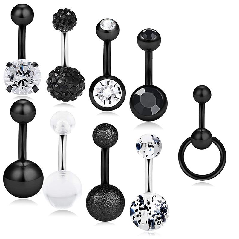 Neue Set-Kombination 9 in 1 Acryl-Flash-Stück, Strass-Zirkon-Misch-Nabelnagel 