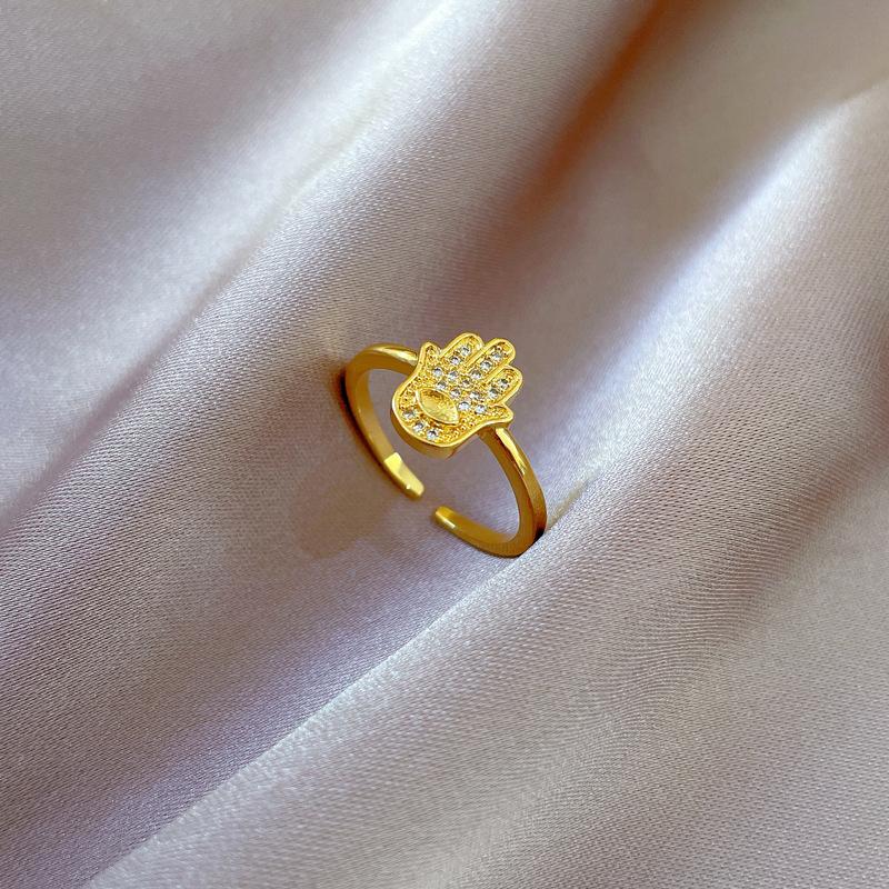 

Корейская версия циркониевого пальмового кольца, открытый регулируемый простой браслет, кольцо для пары