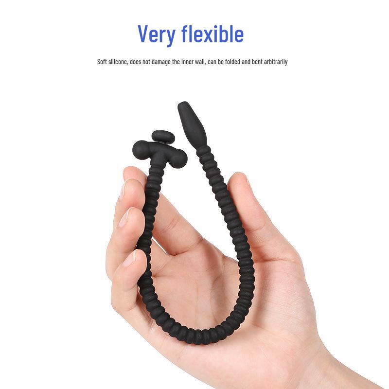 Threaded Silicone Catheter for Men, Urethral Stimulation, SM Play