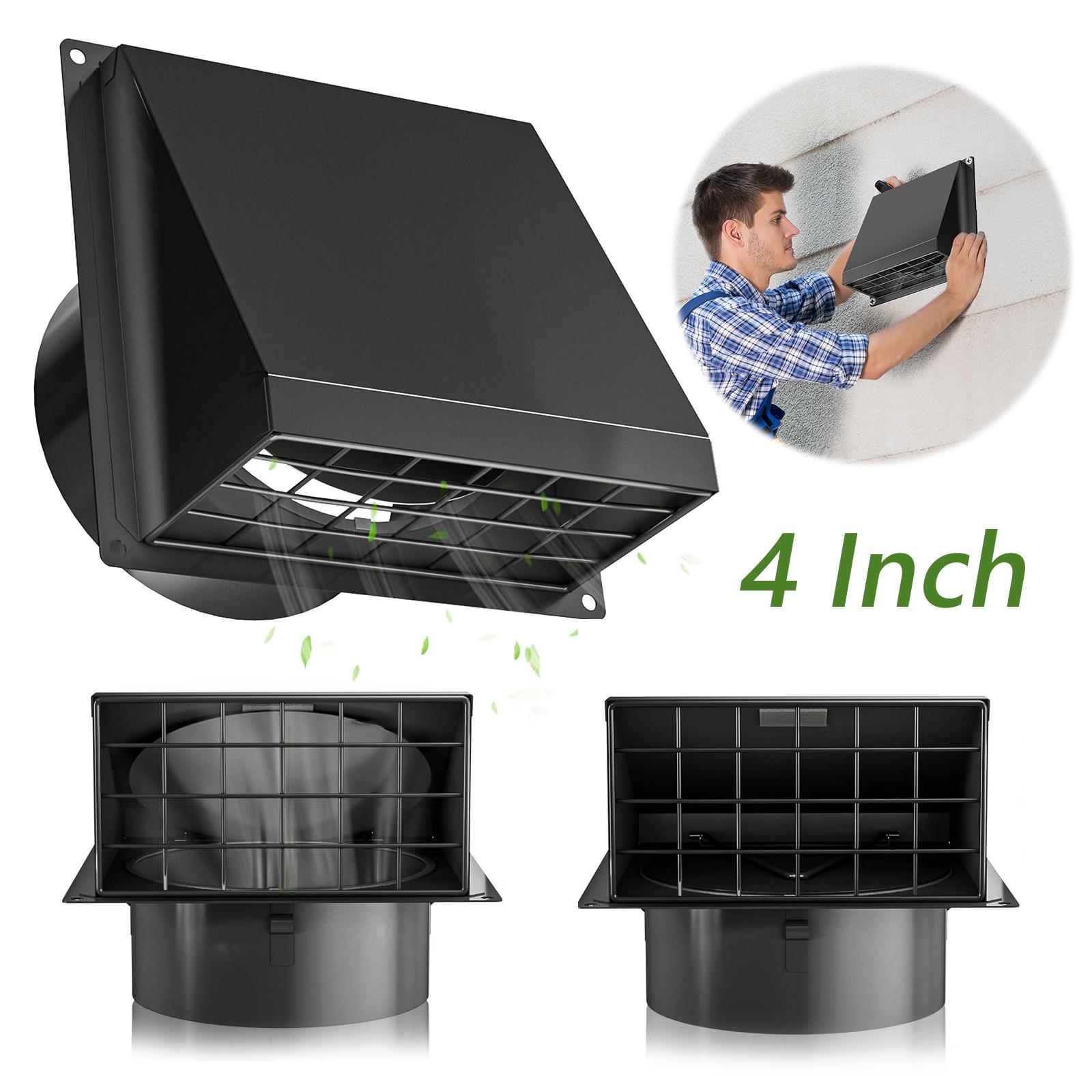 4 Inch Wall Mount Extractor Vent with Removable Mesh Wall Vent Exhaust Vent Cover Metal Exterior Vent Cover for House