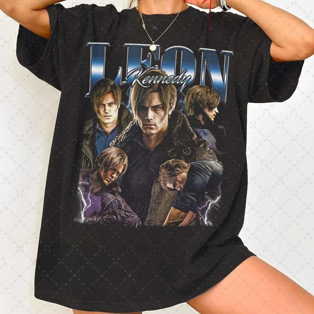 Leon S. Kennedy Resident Evil Cotton T-Shirt Resident Evil 9 Requiem Cotton Tee XL