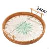 Rattan Serviertablett Nachmittagstee Tabletts Schminktischplatte Multifunktional Obst Dessert Kuchen