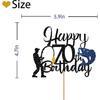 Fishing 70th Birthday Cake Topper, Fish Happy 70th Birthday Cake Topper for Men, Fishing Enthusiast 70th Party Decoration, Men's 70th Birthday Party
