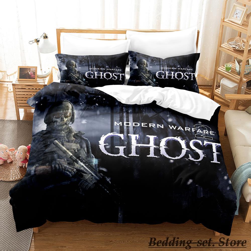 Παιχνίδι call of duty simon ghost riley Σετ κλινοσκεπασμάτων Κινούμενα σχέδια Anime σετ τριών τεμαχίων Υπνοδωμάτιο ενηλίκων παιδιών Σετ παπλωματοθήκης 3D Παιχνίδι σκοποβολής