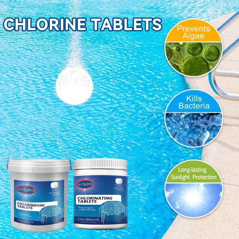 Chlorinating Tablets Stabilized Chlorine Tablets for Swimming Pool and Spa Slow Dissolving Clean Swimming Environment