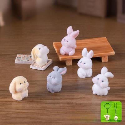 Figuras de Pelúcia Fofos Coelhinhos Família Figuras Adoráveis Itens Decorativos Chaveiros Bolsas Acessórios e Pequenos Enfeites