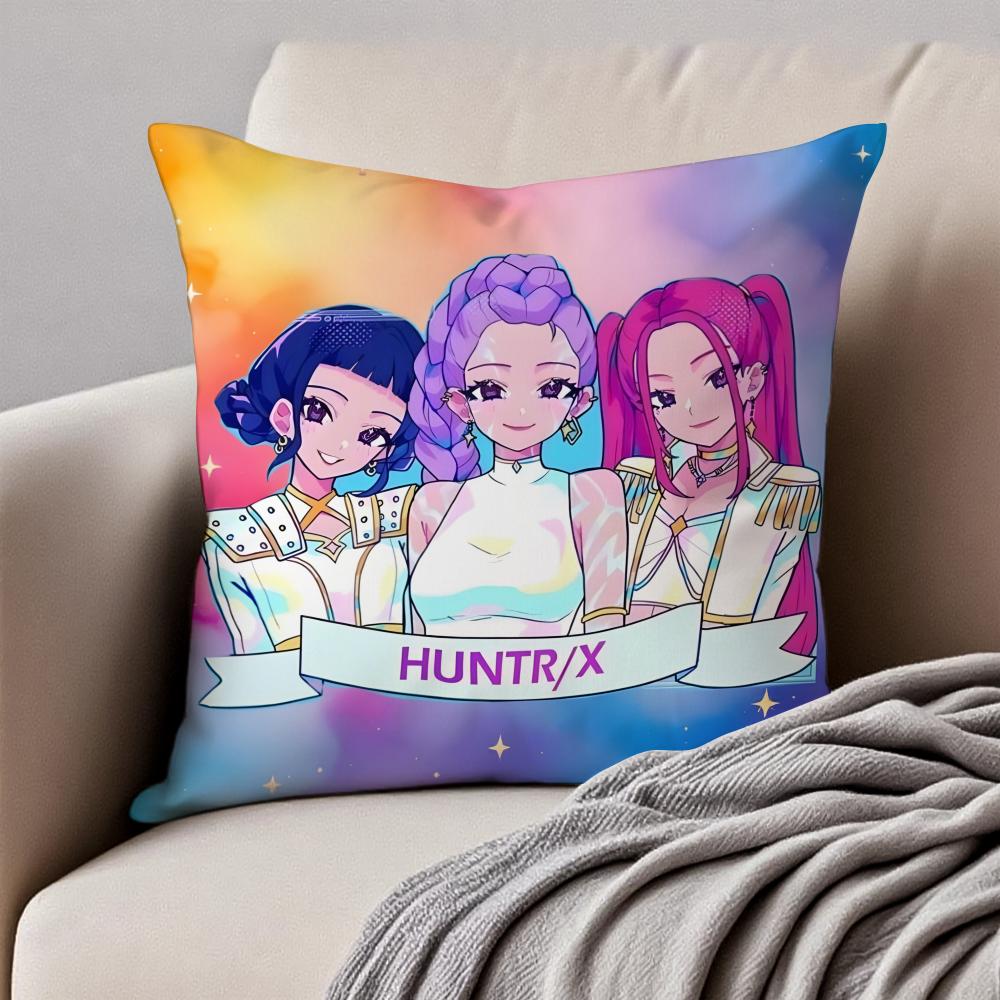 Popular Virtual American Band HHUNTRX Cushion Cover Pillowcase Antidustmite Invisible Zipper Short Plush Sofa Cushion