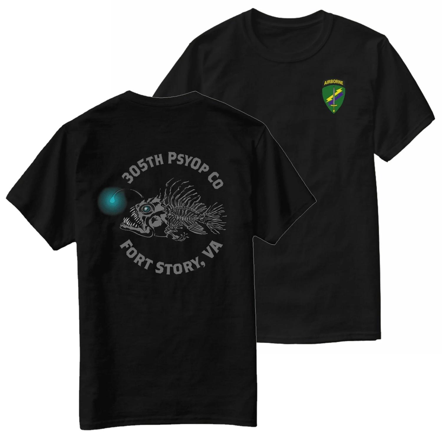 

US Army 305th Psyops Company _ANGLERS_ T-Shirt 100% Cotton O-Neck Short Sleeve Summer Casual Mens T-shirt Streetwear S чёрный