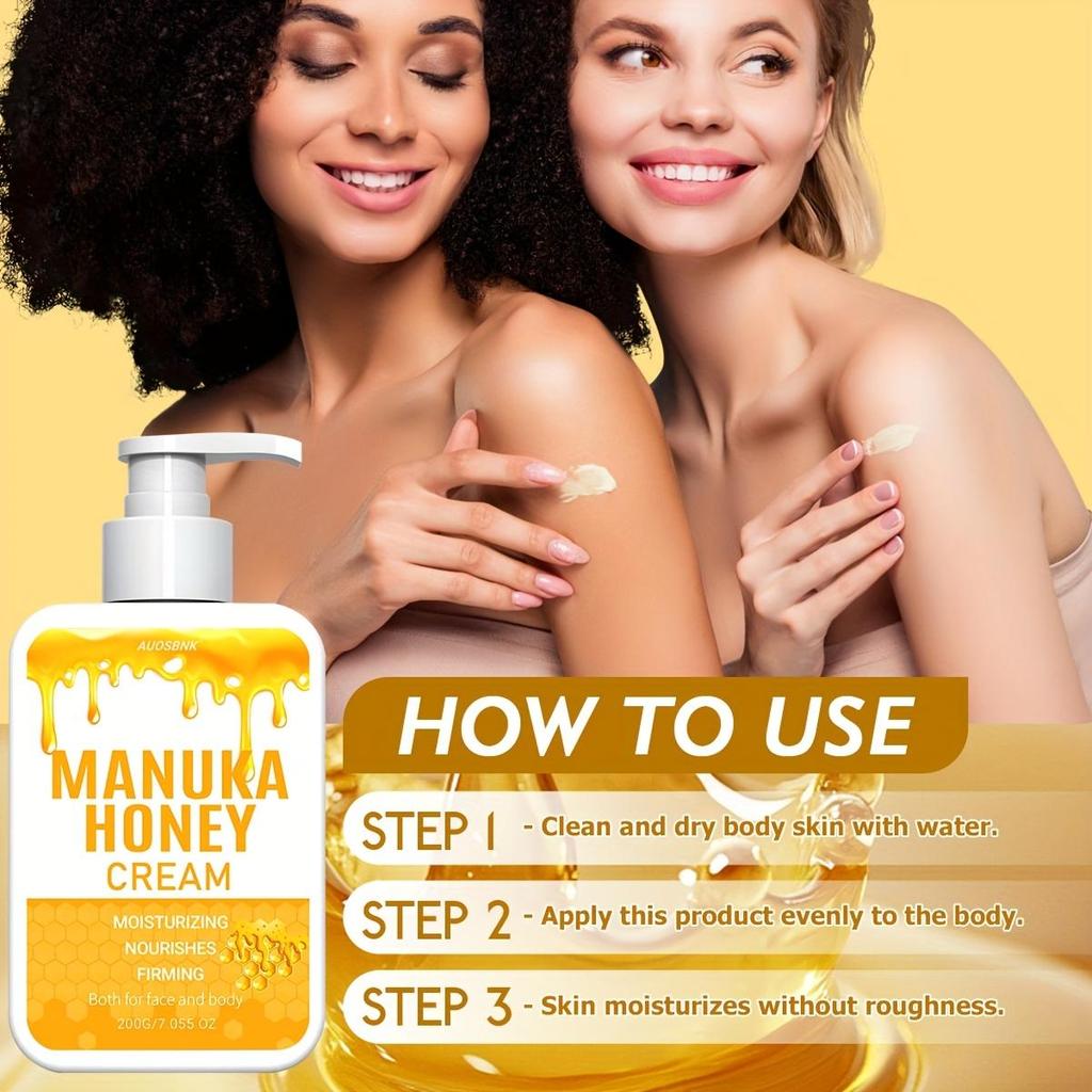 Honey Body Lotion, Organic Honey Body Cream, Nourishing, Smooth Skin, For Sensitive Skin, Non-Greasy, Fast Absorbing-200g