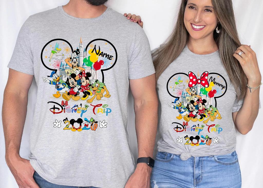 Disneyland Matching 2026 Shirts Family Trip Tees with Personalization Summer Mens and Womens Loose and Breathable Tshirt Top
