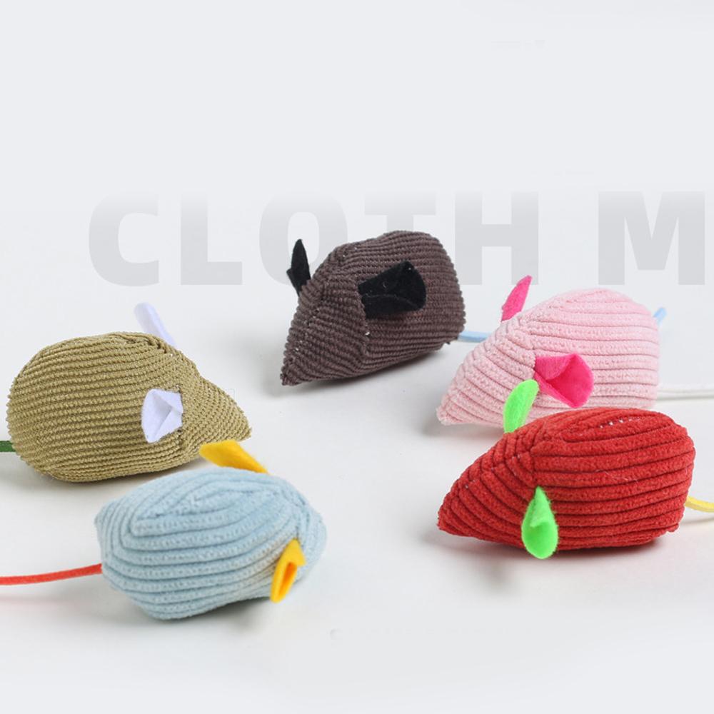 12pcs Random Mix Catnip Plush Mouse Cat Toy Striped Cloth Mouse Pet Toy