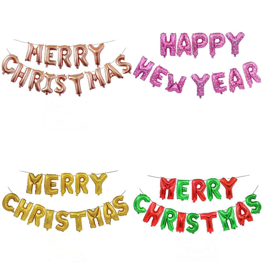 Extra Large Merry Christmas Balloons And Happy New Year Banner For Home Decoration