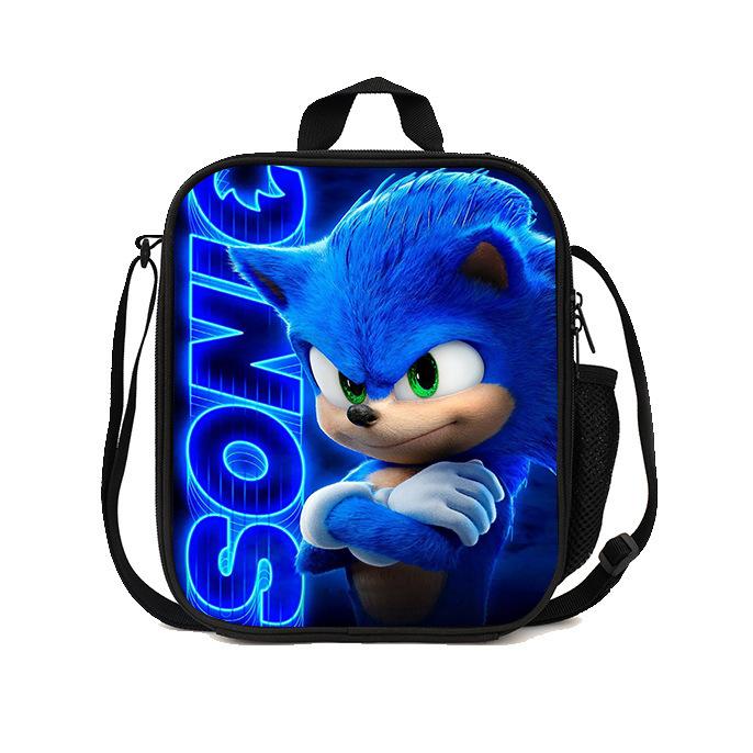 Sonic Lunch Bag Student Picnic Bag Oxford Cloth Cartoon Printed Portable Lunch Box Bag