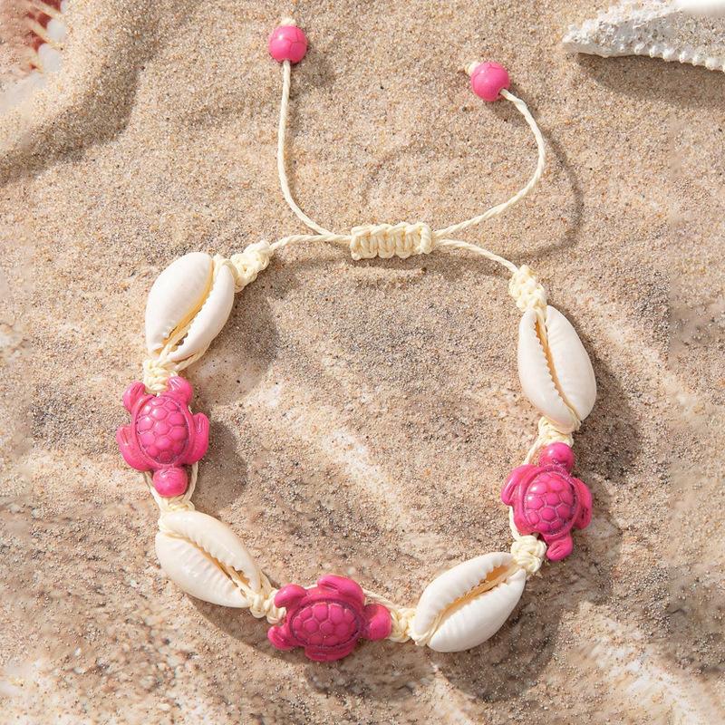 Simple Adjustable Woven Rope Handmade Bracelets for Women Men Boho Shell Conch Starfish Charm Bracelet Summer Beach Jewelry Gift