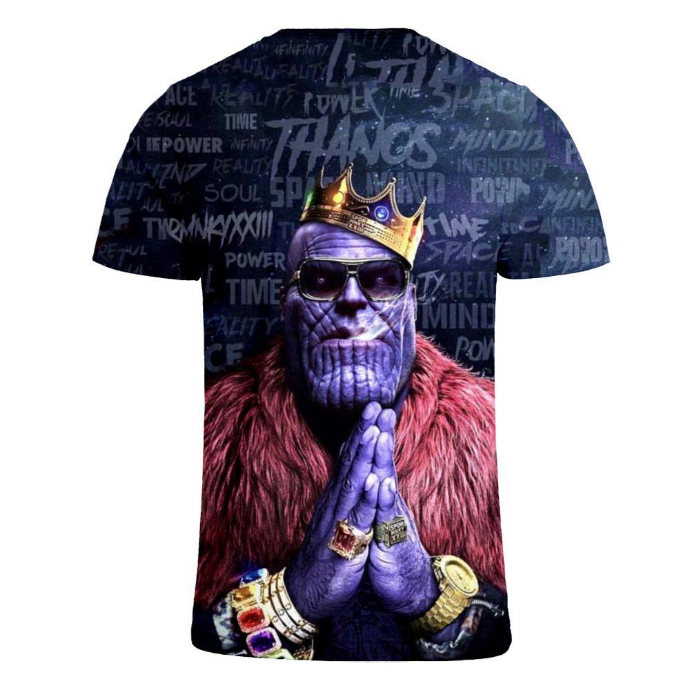 Premium Quality The Avengers Endgame Thanos Men Short Sleeve O-neck Graphic T Shirt Tops Blouse