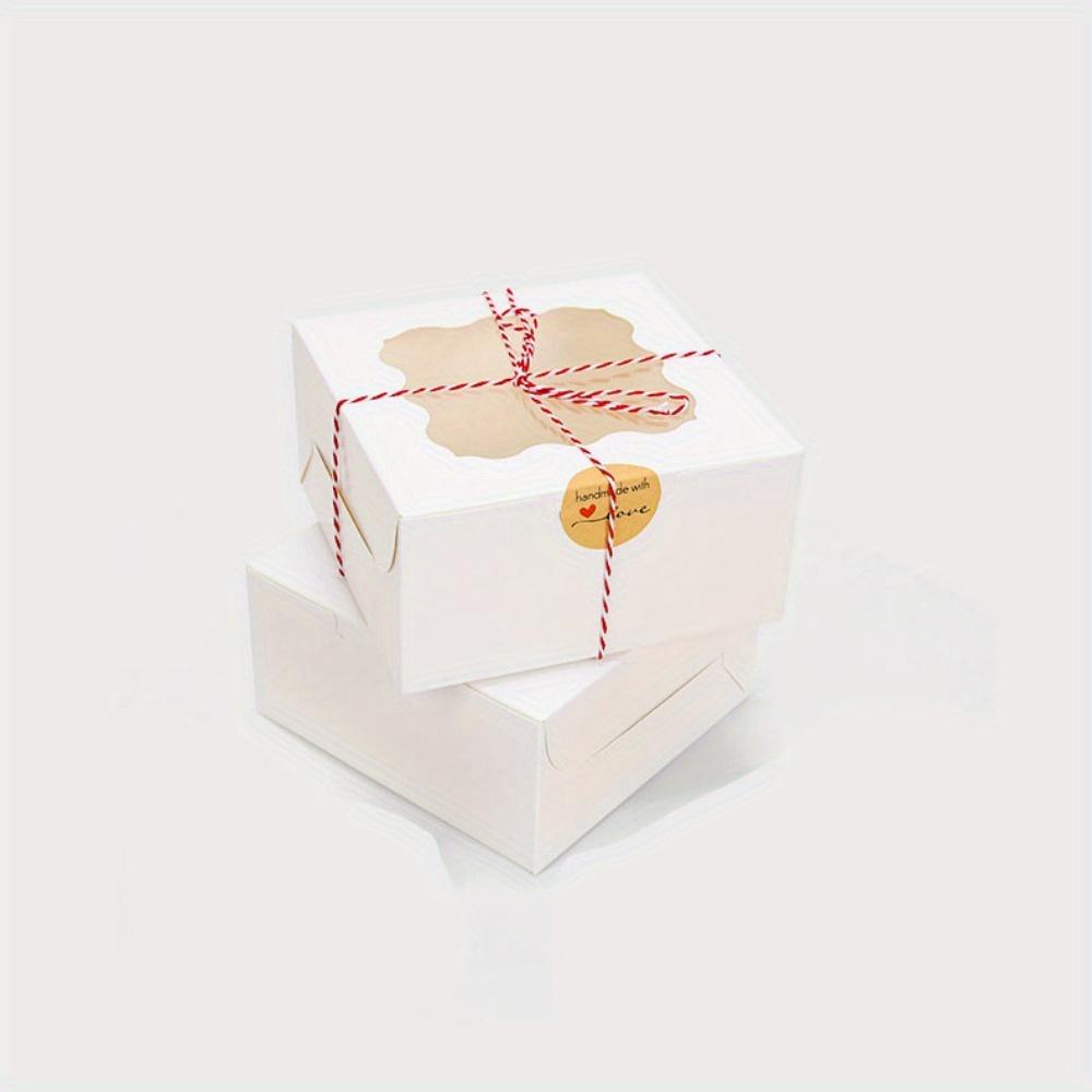 20 Stück Quadratische Geschenk-Displayboxen mit Fenster Kraftpapier Leckerliboxen Verpackungsbox zum Verschenken Schmuck Seife Geschenkverpackungen
